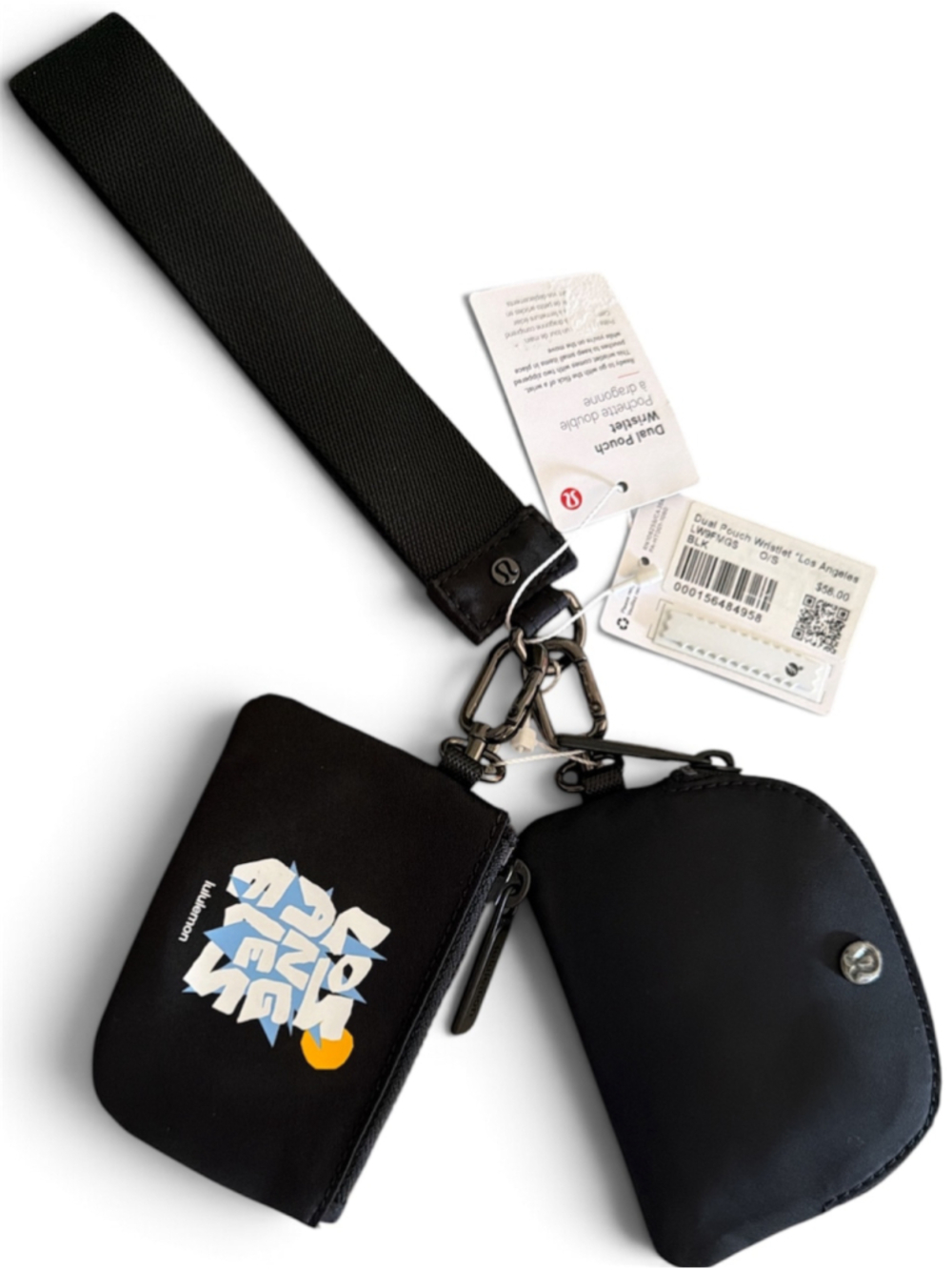 Lululemon Los Angeles Dual Pouch Wristlet One Size Black